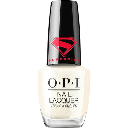 OPI nail lacquer bottle with Supergirl logo on a white background