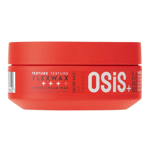 OSiS+ FlexWax jar with red lid and container on a white background