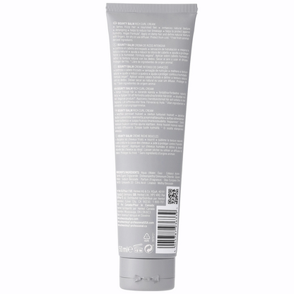 Gray tube with text and a QR code on a white background