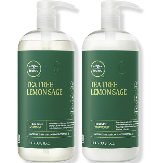 Paul Mitchell Lemond Sage Thickening Litre Duo shampoo and conditioner in new packaging with pumps