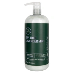 Bottle of Tea Tree Lavender Mint shampoo on a white background