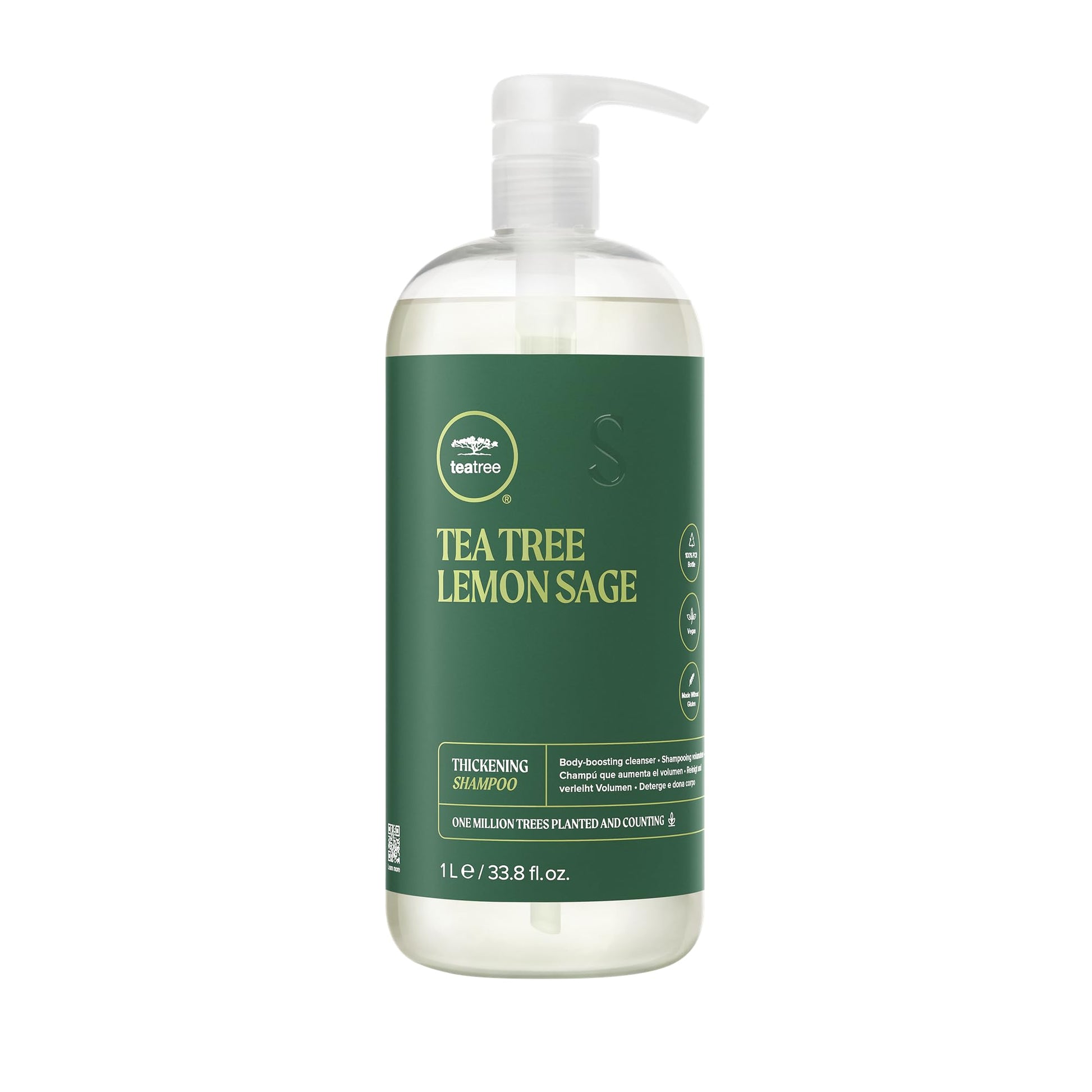 Paul Mitchell Tea Tree Lemon Sage shampoo bottle litre with pump