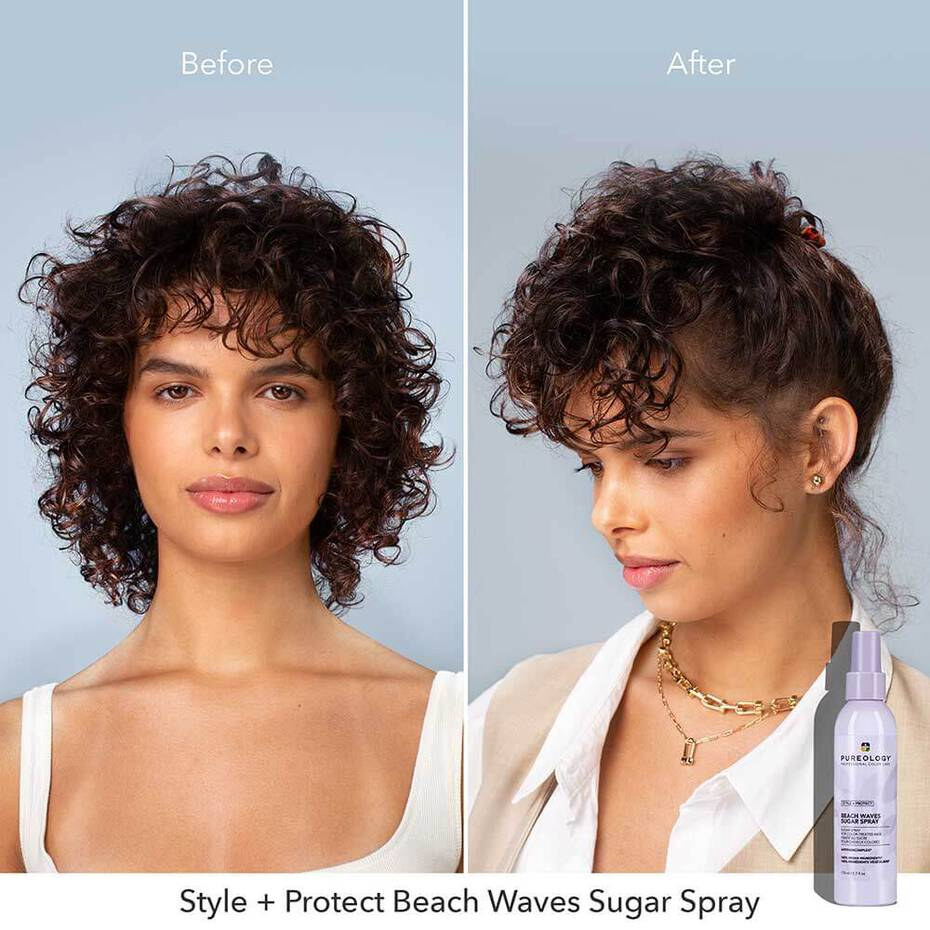 Pureology Beach Waves Sugar Spray Before After