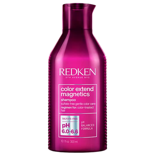 Redken Color Extend Magnetics shampoo bottle on a white background