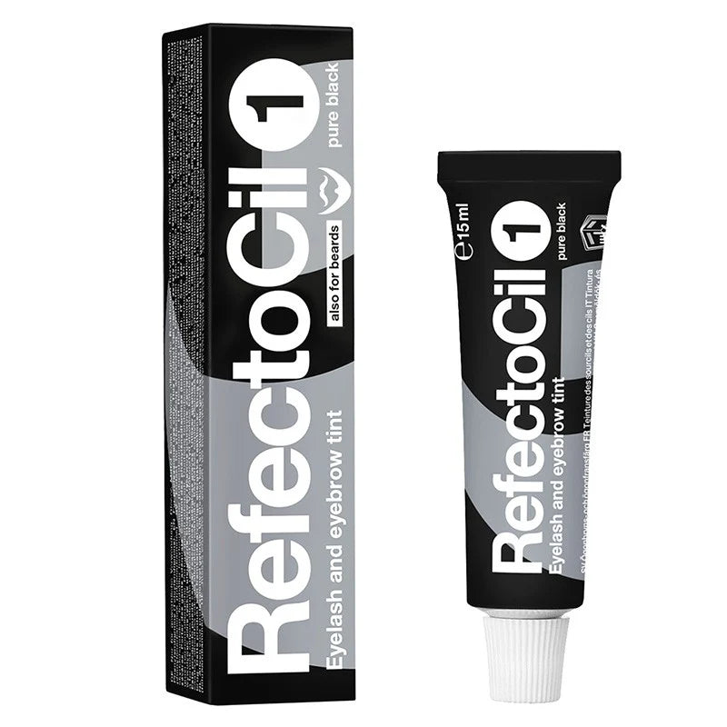 RefectoCil Black 1 eyelash and eyebrow tint packaging on a white background