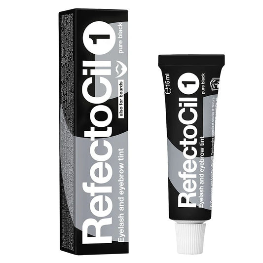 RefectoCil Black 1 eyelash and eyebrow tint packaging on a white background