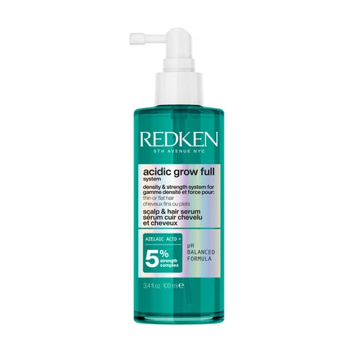 Redken acidic grow full serum bottle on a white background
