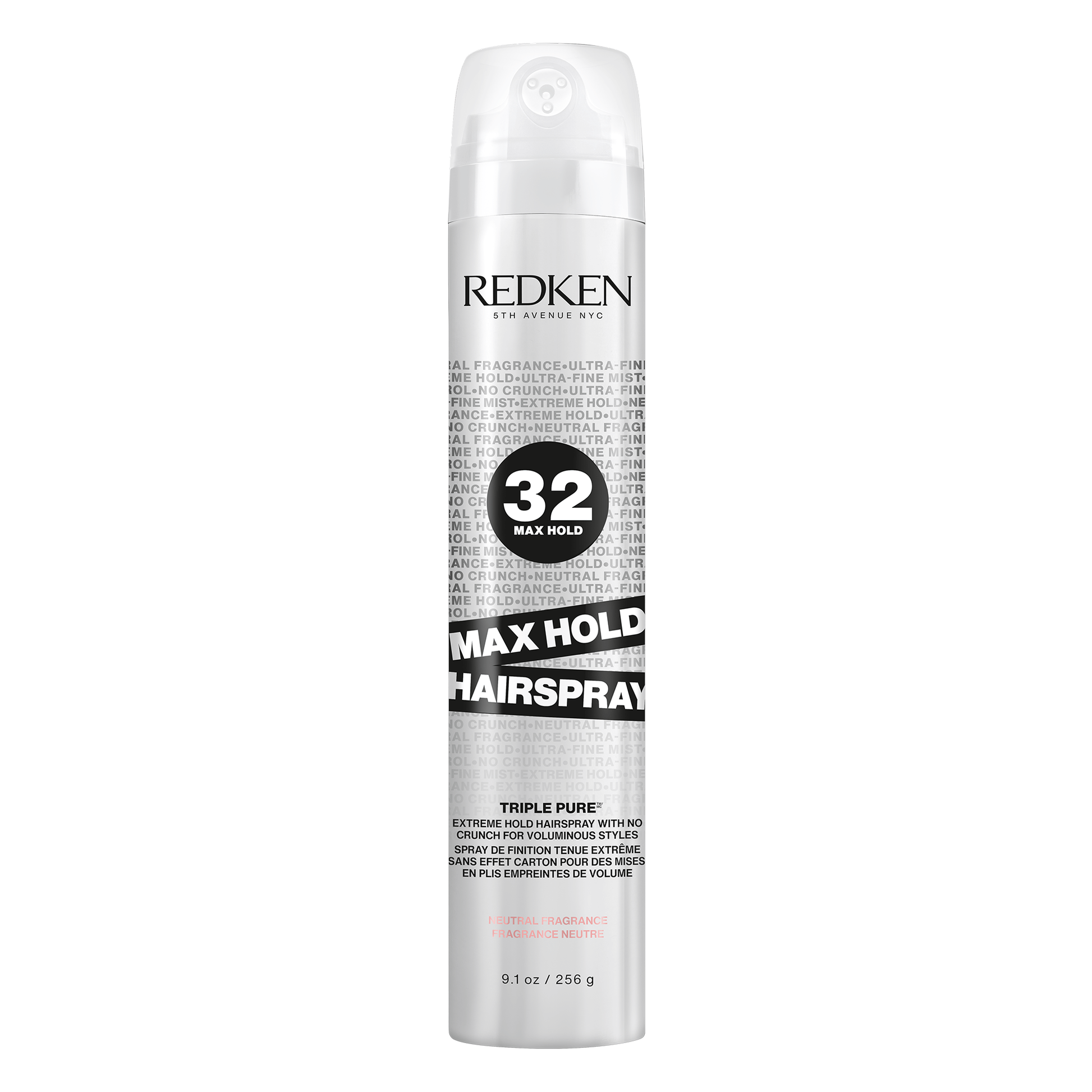 Redken neutral fragrance hairspray can on a white background