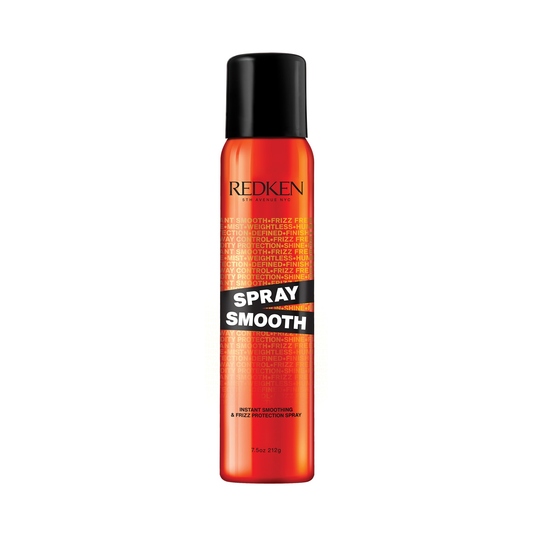 Redken Spray Smooth hair spray bottle on a white background