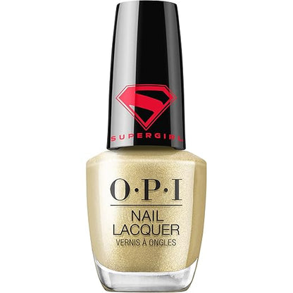 OPI nail lacquer bottle with Supergirl logo on a white background