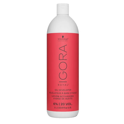 Schwarzkopf Igora Royal 6%/ 20 vol hair color developer bottle on a white background