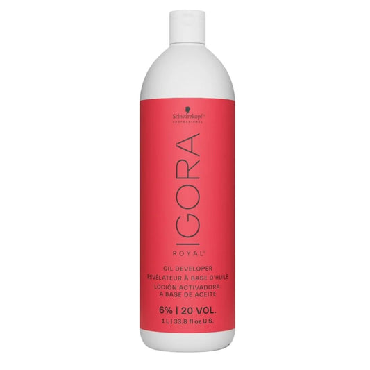 Schwarzkopf Igora Royal 6%/ 20 vol hair color developer bottle on a white background