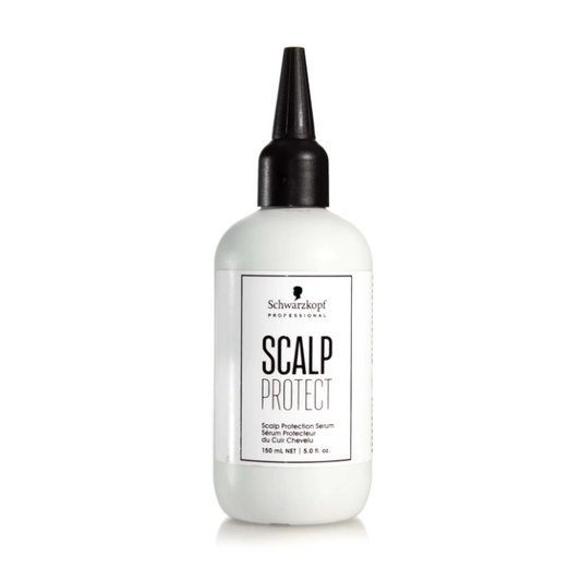 A white bottle of Schwarzkopf Professional Scalp Protect with a black applicator cap, shown on a clean white background.