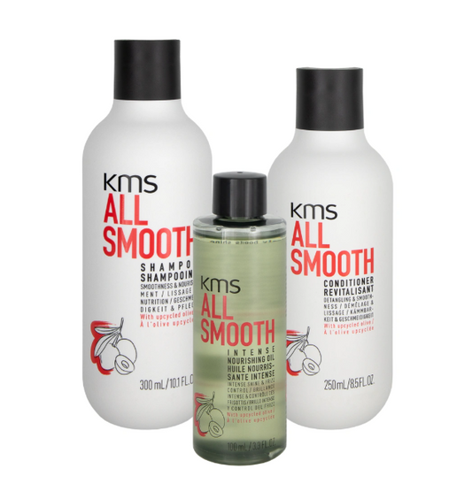 KMS AllSmooth Shampoo, Conditioner & Intense Nourishing Oil Trio