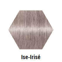 Hexagonal color swatch labeled blondme toner 'Ise-Irisé' on a white background