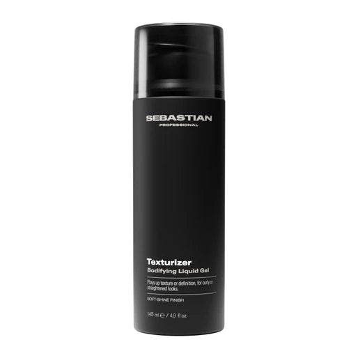 Black bottle of Sebastian Texturizer on a white background