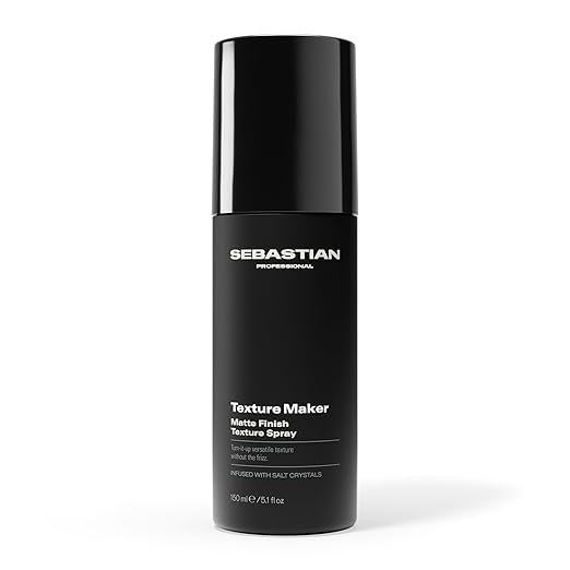Black bottle of Sebastian Texture Maker spray on a white background