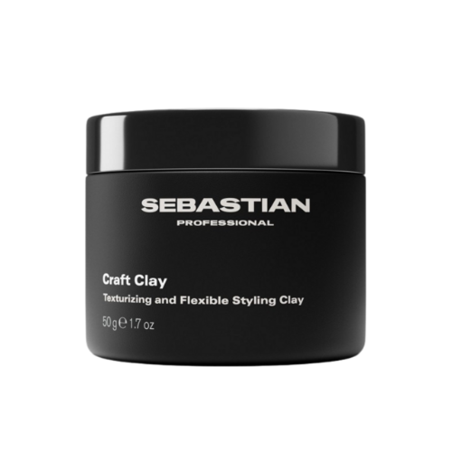 Black jar of Sebastian Professional Craft Clay on a white background