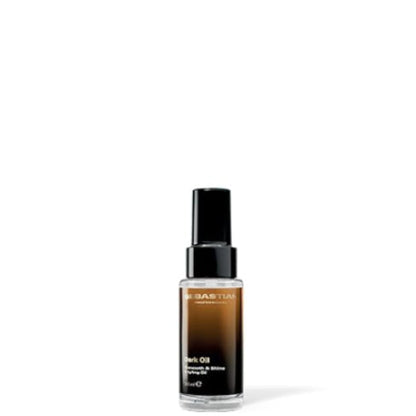 Bottle of Sebastian hair product on a white background