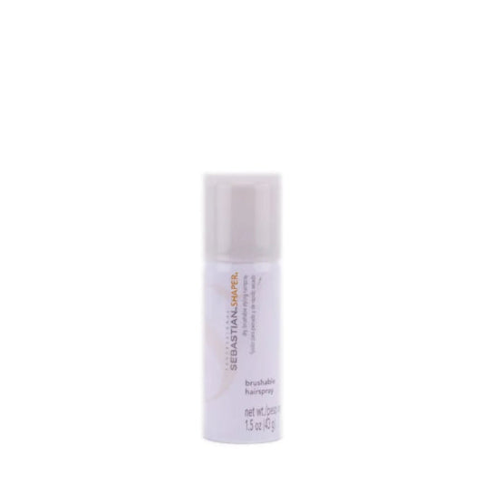 A white cylindrical bottle of Sebastian Shaver Breathable Haircare on a solid white background.