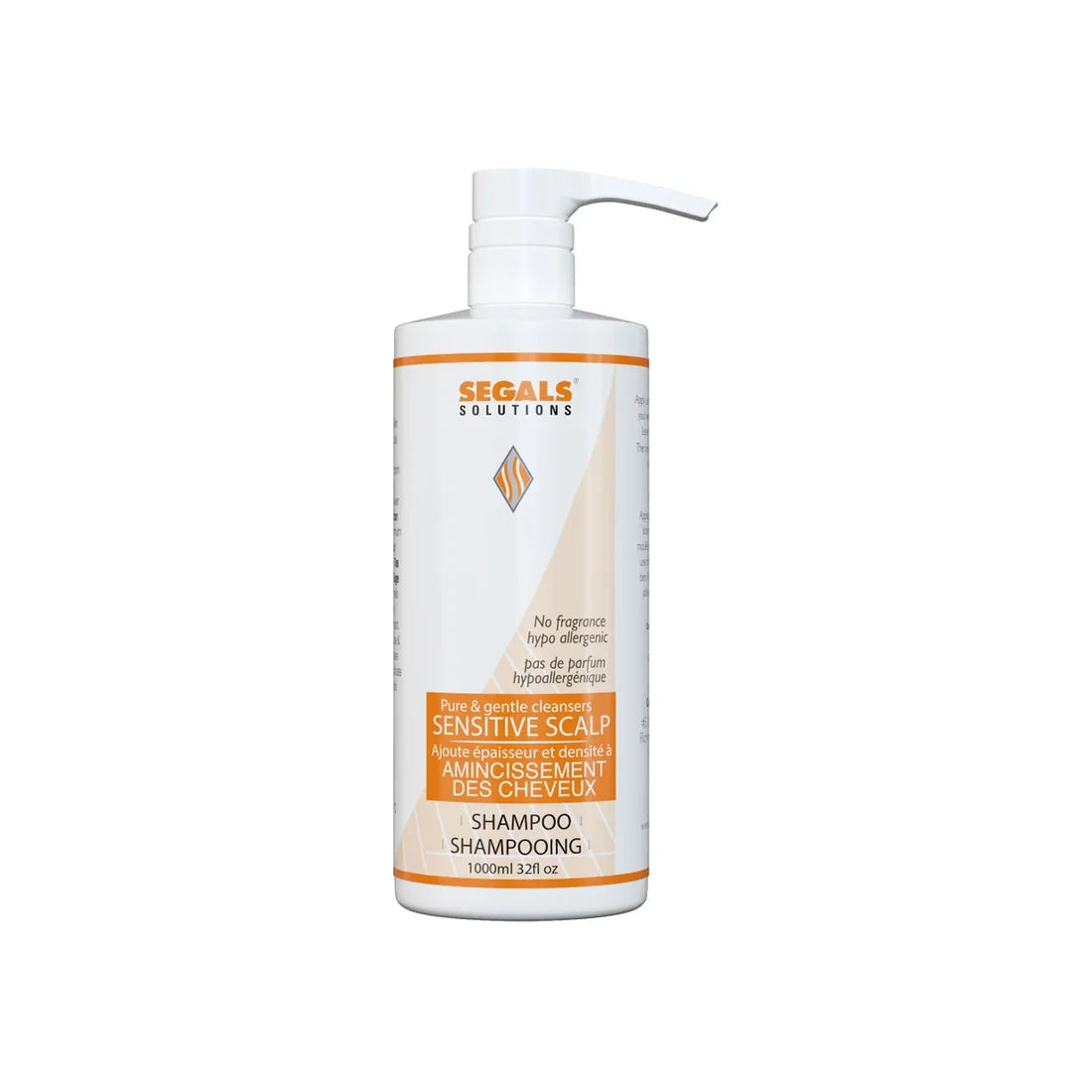 Segals sensitive scalp shampoo litre bottle with orange writting