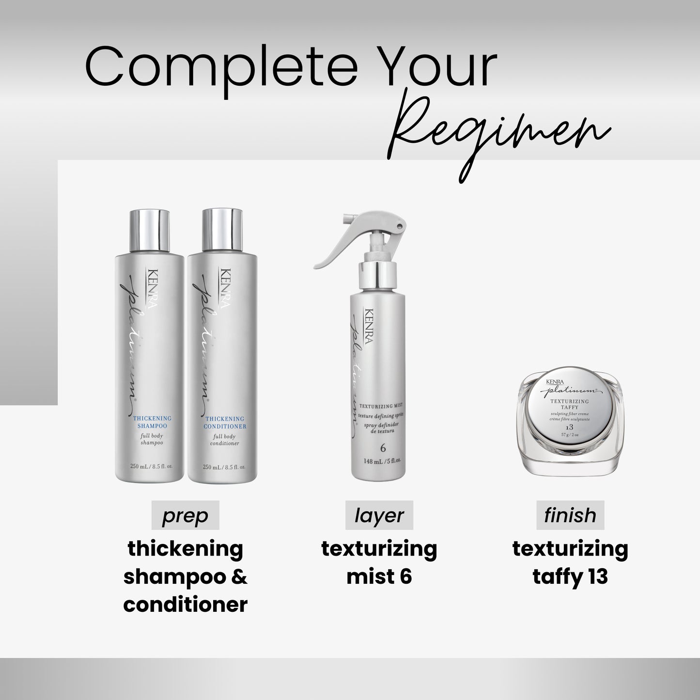 Kenra Platinum texturizing taffy regimen