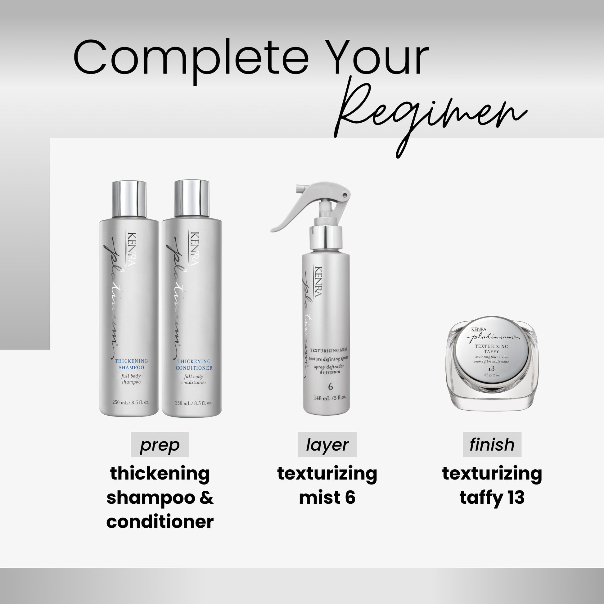 Kenra Platinum texturizing taffy regimen