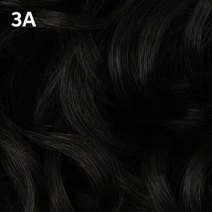 Wella Color Charm Permanent Liquid Color close-up of black hair with a '3A' label 