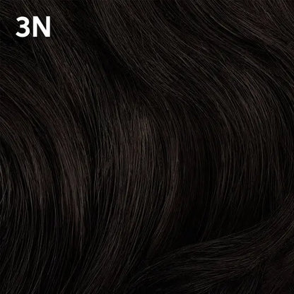 Close-up of dark hair with a focus on color  Wella Color Charm 3N.