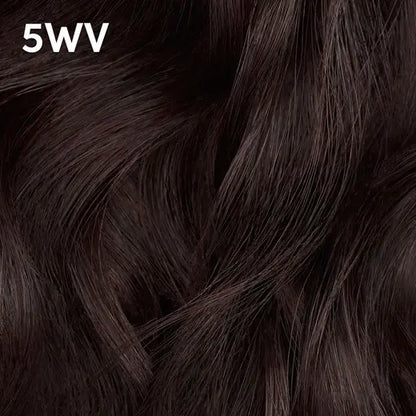 Wella Color Charm close-up of dark brown hair with '5WV' label