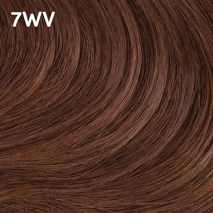 Close-up of brown hair with  Wella Color Charm '7WV' color code