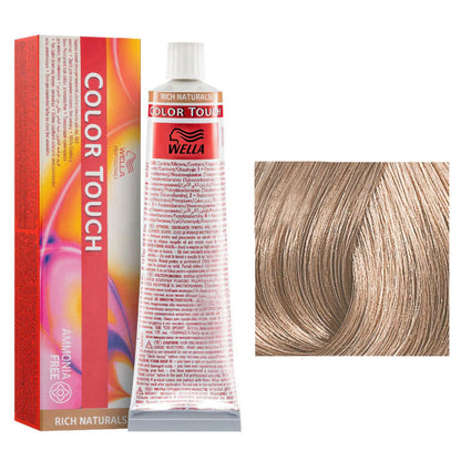 Wella Color Touch hair dye with packaging and color swatch on a white background