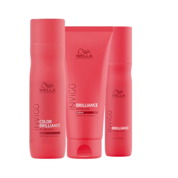 Wella Invigo Brilliance hair care products on a white background