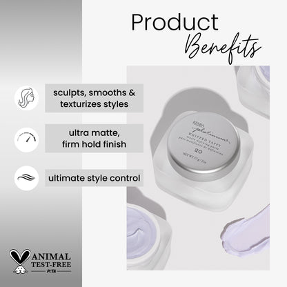 Kerastase product with text highlighting benefits on a white background