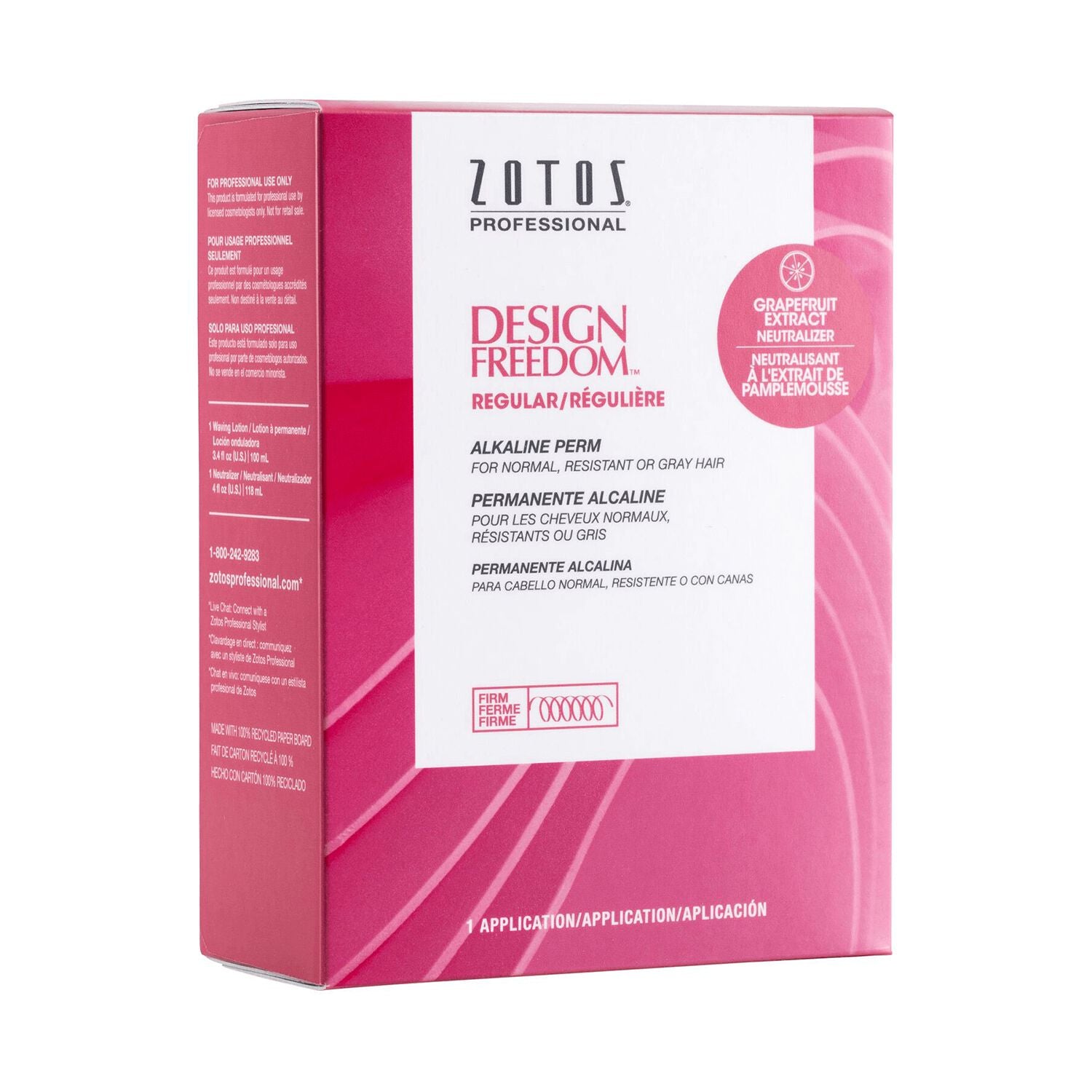 Zotos Professional Design Freedom Alkaline Perm packaging on a white background