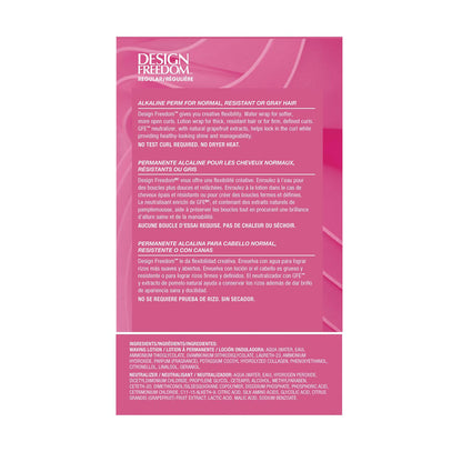 Zotos Design Freedom Regular alkaline perm product packaging with text on a white background