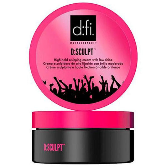 D:fi D:Sculpt hair styling product with pink lid and black base on a white background