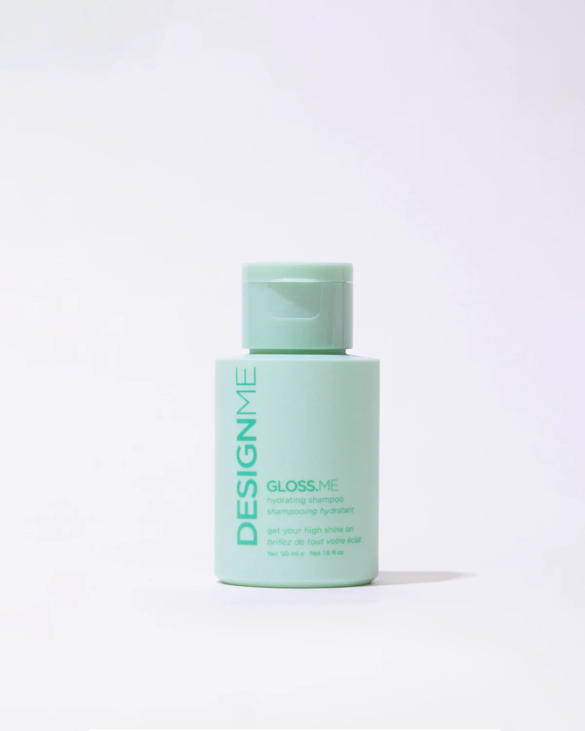Design.me gloss.me shampoo travel on a white background