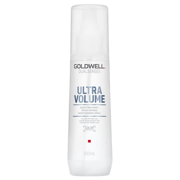 Goldwell Ultra Volume hair spray bottle on a white background