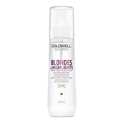 Goldwell Dualsenses Blondes & Highlights serum spray bottle on a white background