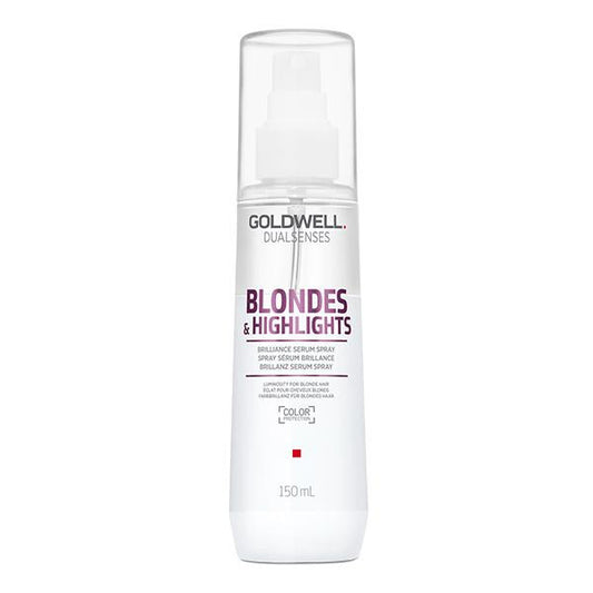 Goldwell Dualsenses Blondes & Highlights serum spray bottle on a white background