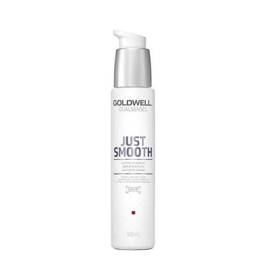 Goldwell Just Smooth serum bottle on a white background