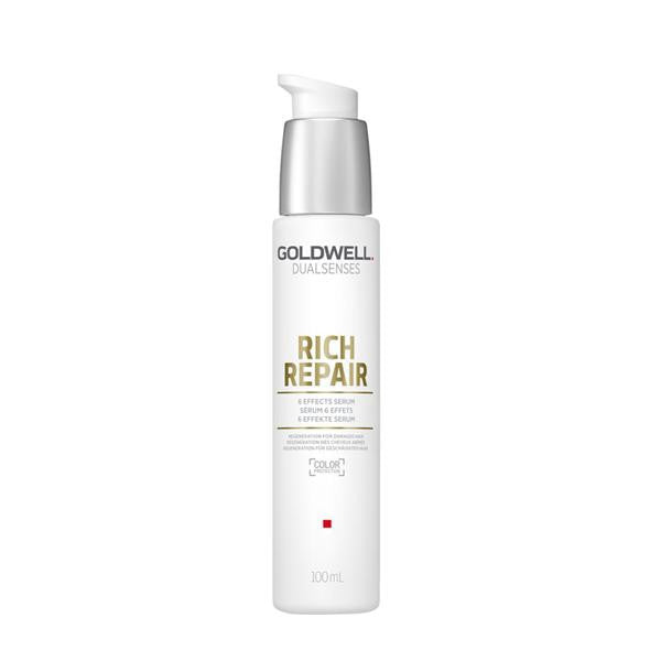 Goldwell Rich Repair serum bottle on a white background