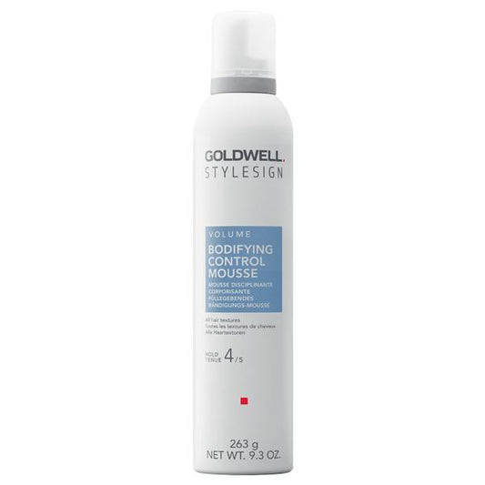 Goldwell Stylesign Volume Bodifying Control Mousse bottle on a white background