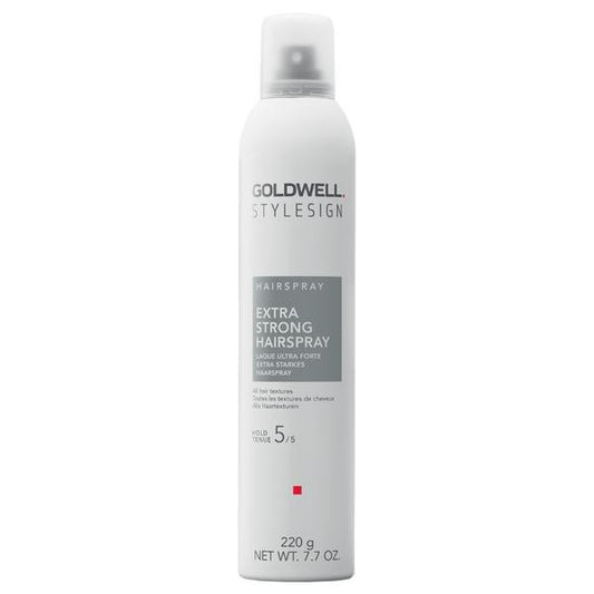 Goldwell hairspray bottle on a white background