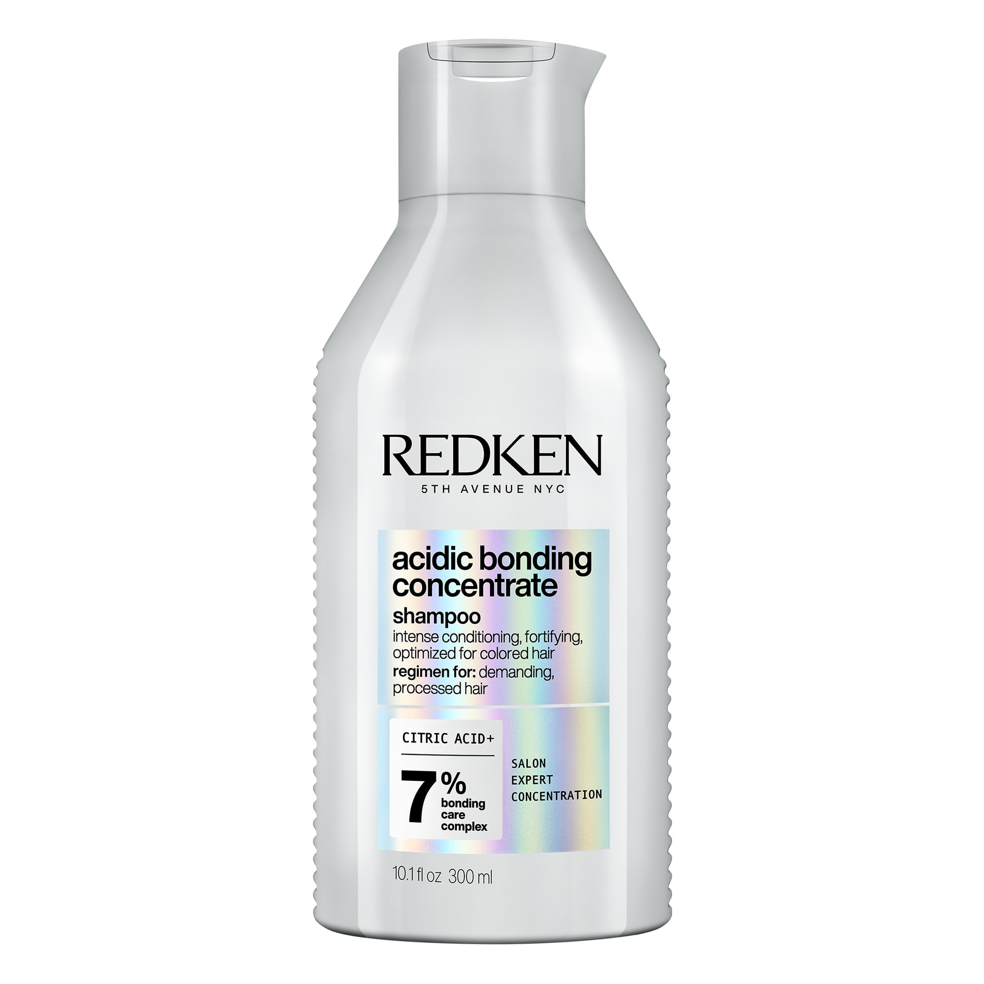 Redken acidic bonding concentrate shampoo bottle on a white background