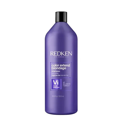 Redken Color Extend Blondage shampoo bottle on a white background