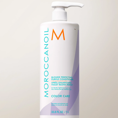 Moroccanoil hair care product bottle on a light background