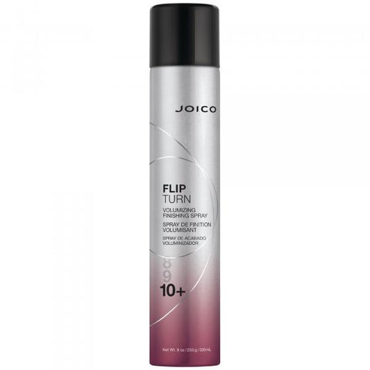 Joico Flip Turn volumizing hair spray bottle on a white background