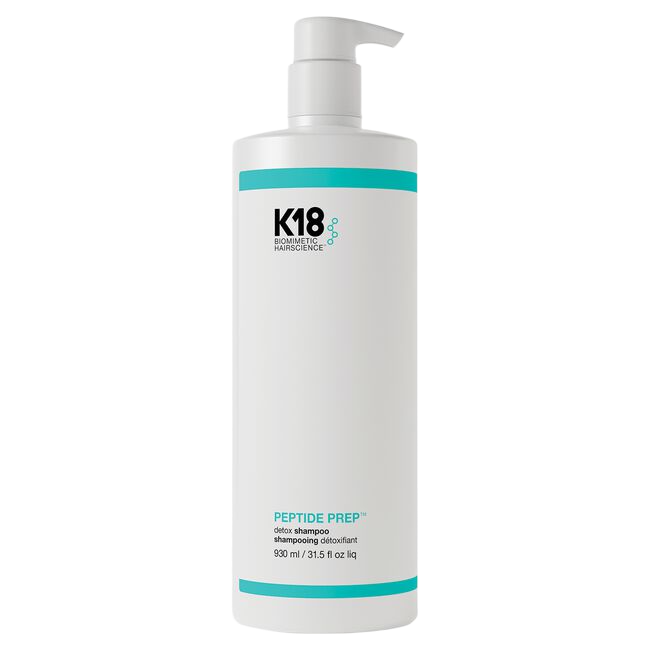 K18 Peptide Prep shampoo bottle on a white background